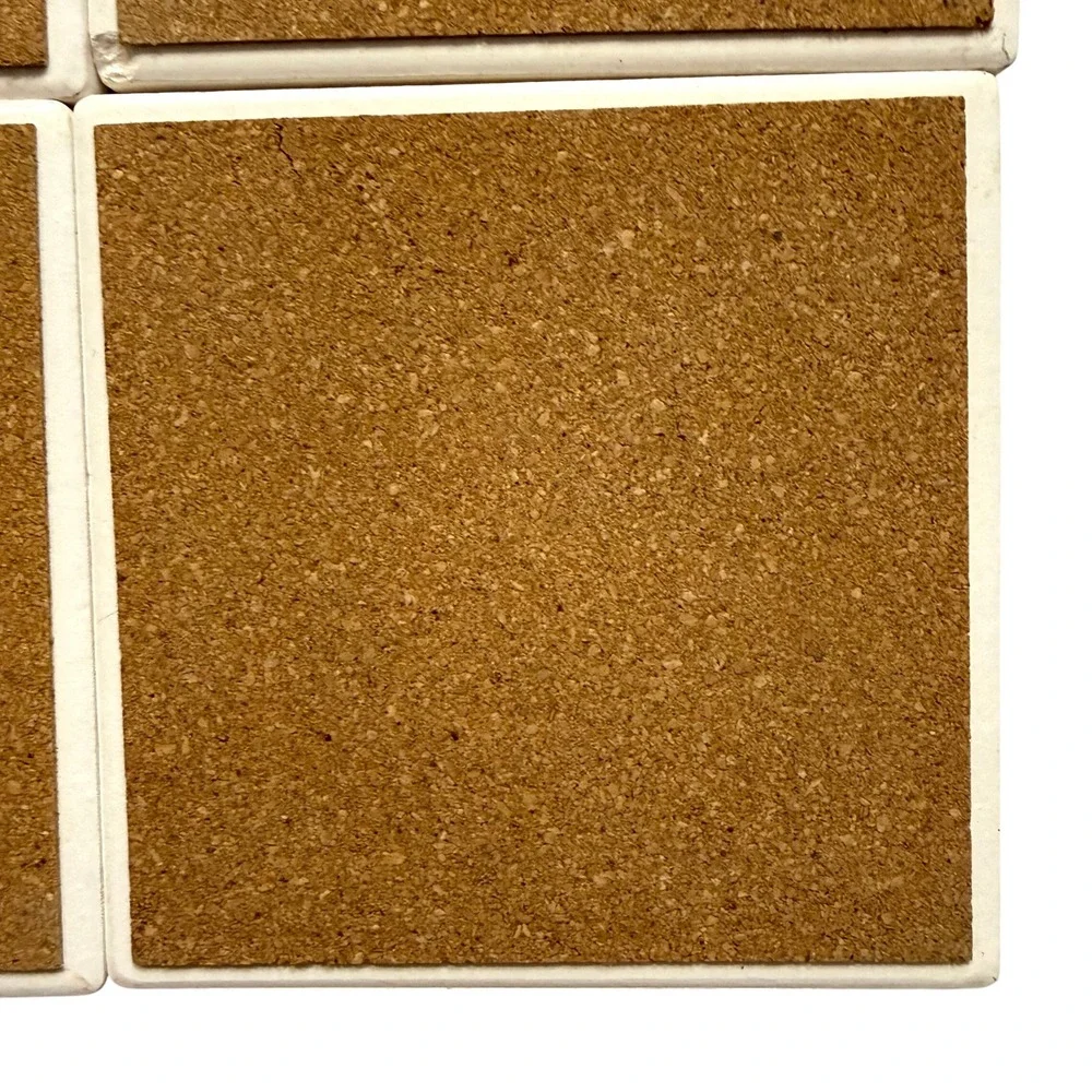 VTG Ceramic Coasters Italian Chef Cafe Design Cork Back Kitchen Decor Set of 4